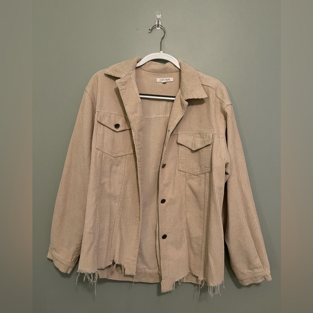 12th Tribe Tan Corduroy Jacket, ONE SIZE